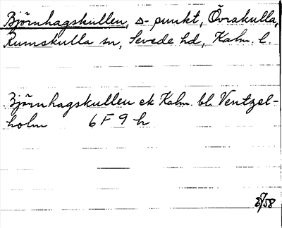 Bild på arkivkortet för arkivposten Björnhagskullen