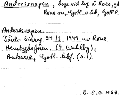 Bild på arkivkortet för arkivposten Anderssnapen