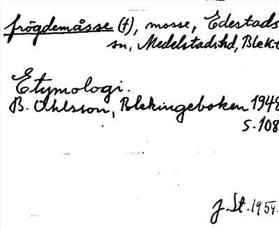 Bild på arkivkortet för arkivposten Frögdemåsse