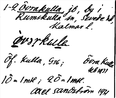 Bild på arkivkortet för arkivposten Övrakulla