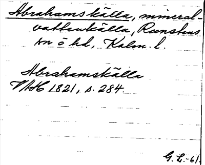 Bild på arkivkortet för arkivposten Abrahams källa