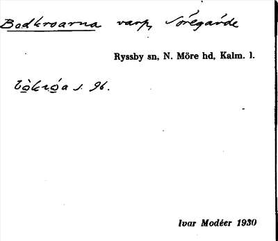 Bild på arkivkortet för arkivposten Bodkroarna