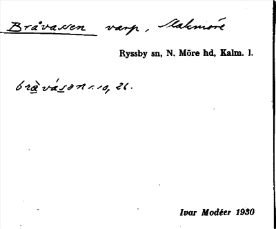 Bild på arkivkortet för arkivposten Bråvassen