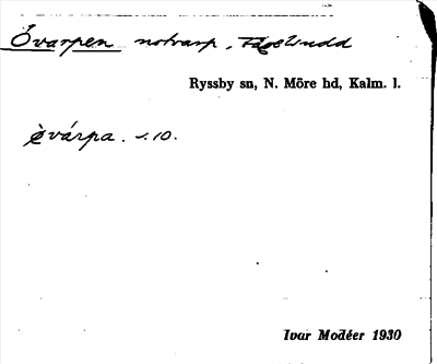 Bild på arkivkortet för arkivposten Övarpen