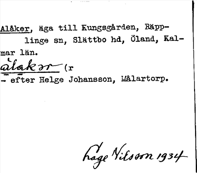 Bild på arkivkortet för arkivposten Alåker