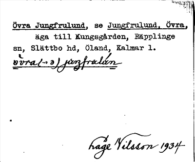 Bild på arkivkortet för arkivposten Övra Jungfrulund, se Jungfrulund, Övra