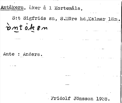 Bild på arkivkortet för arkivposten Antåkern