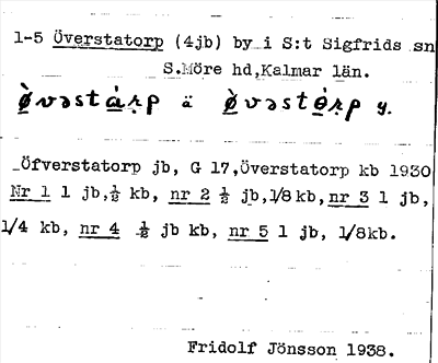 Bild på arkivkortet för arkivposten Överstatorp