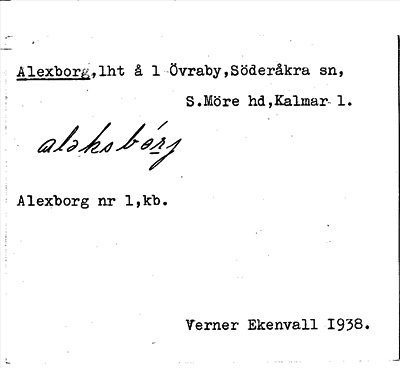 Bild på arkivkortet för arkivposten Alexborg