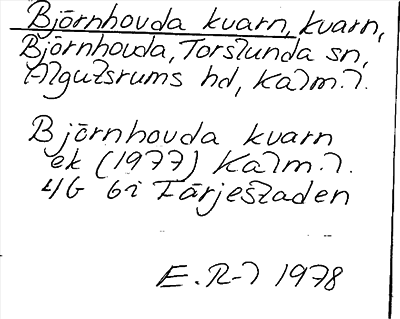 Bild på arkivkortet för arkivposten Björnhovda kvarn