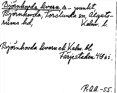 Bild på arkivkortet för arkivposten Björnhovda kvarn