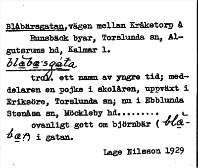 Bild på arkivkortet för arkivposten Blåbärsgatan