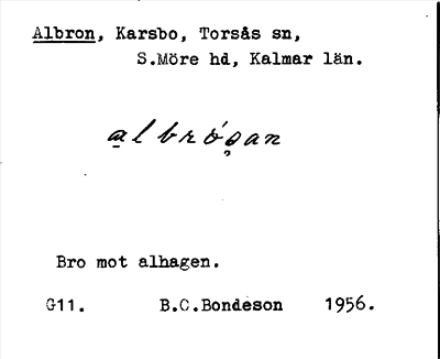 Bild på arkivkortet för arkivposten Albron