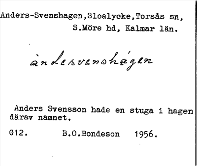 Bild på arkivkortet för arkivposten Anders-Svenshagen