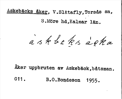 Bild på arkivkortet för arkivposten Askebäcks åker