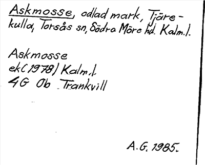 Bild på arkivkortet för arkivposten Askmosse