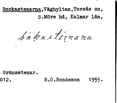 Bild på arkivkortet för arkivposten Bockastenarna