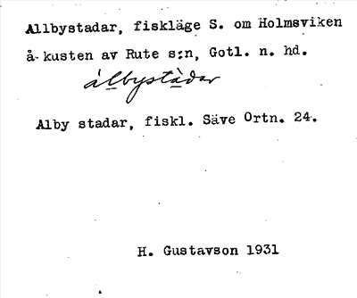 Bild på arkivkortet för arkivposten Allbystadar