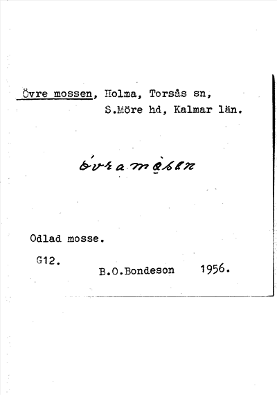 Bild på arkivkortet för arkivposten Övre mossen