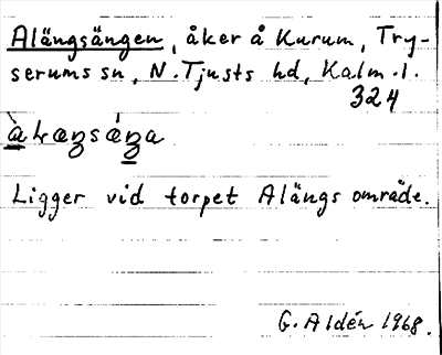 Bild på arkivkortet för arkivposten Alängsängen