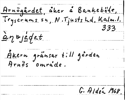 Bild på arkivkortet för arkivposten Arnögärdet
