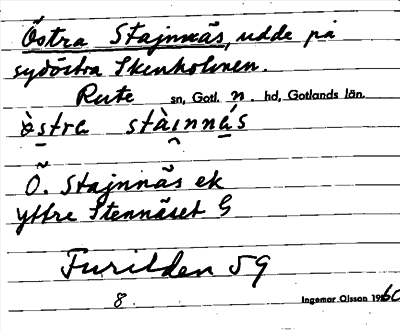 Bild på arkivkortet för arkivposten Östra Stajnnäs
