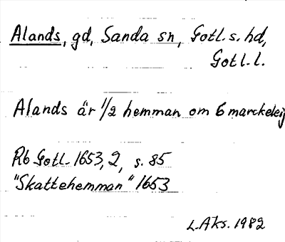 Bild på arkivkortet för arkivposten Alands