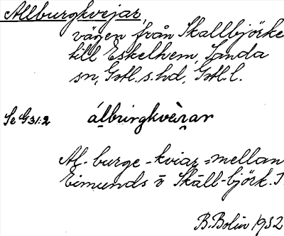 Bild på arkivkortet för arkivposten Allburgkvejar