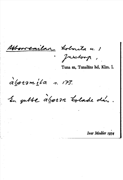 Bild på arkivkortet för arkivposten Abborremilan
