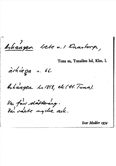Bild på arkivkortet för arkivposten Askängen