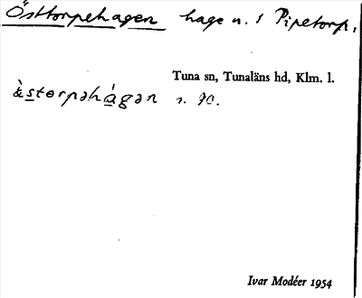 Bild på arkivkortet för arkivposten Östtorpehagen