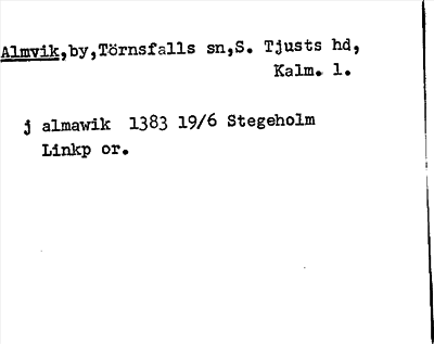 Bild på arkivkortet för arkivposten Almvik