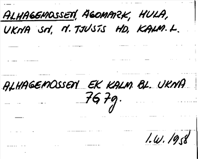 Bild på arkivkortet för arkivposten Alhagemossen