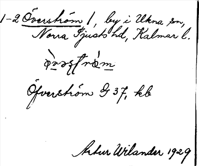 Bild på arkivkortet för arkivposten Överström