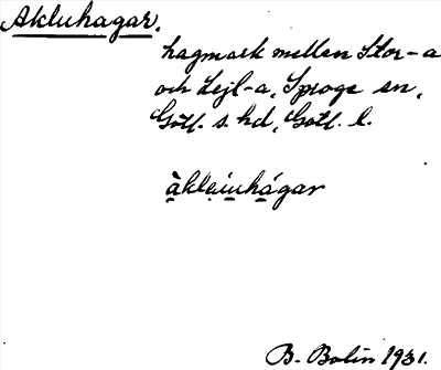 Bild på arkivkortet för arkivposten Akluhagar