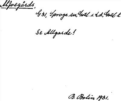 Bild på arkivkortet för arkivposten Alfvegårds
