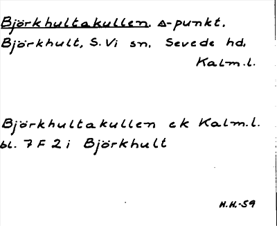 Bild på arkivkortet för arkivposten Björkhultakullen