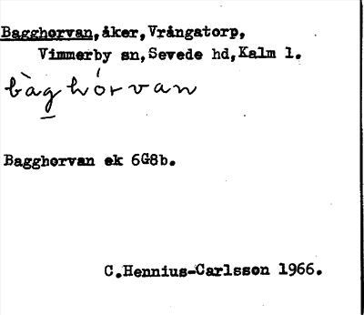 Bild på arkivkortet för arkivposten Bagghorvan