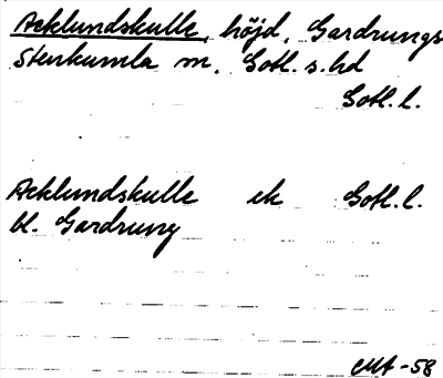 Bild på arkivkortet för arkivposten Acklundskulle