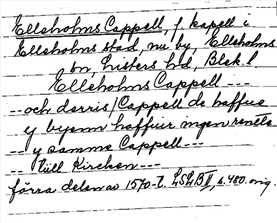 Bild på arkivkortet för arkivposten Elleholms Cappell