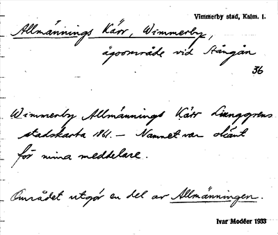 Bild på arkivkortet för arkivposten Allnännings kärr, Wimmerby