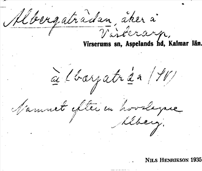 Bild på arkivkortet för arkivposten Albergaträdan