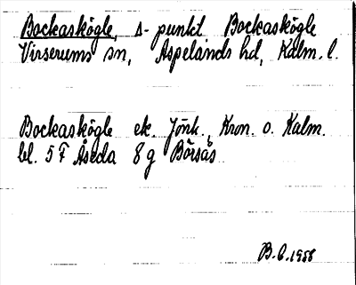 Bild på arkivkortet för arkivposten Bockaskögle