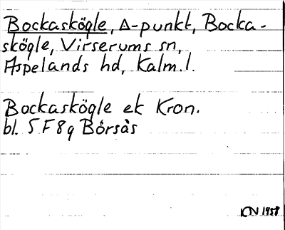 Bild på arkivkortet för arkivposten Bockaskögle
