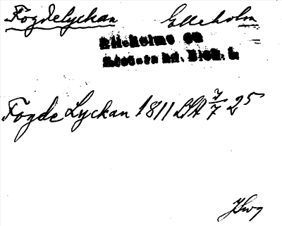 Bild på arkivkortet för arkivposten Fogdelyckan