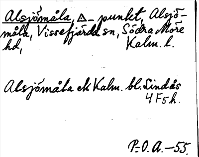 Bild på arkivkortet för arkivposten Alsjömåla