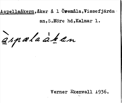 Bild på arkivkortet för arkivposten Aspellaåkern