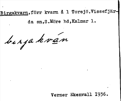 Bild på arkivkortet för arkivposten Birgakvarn