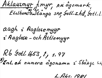 Bild på arkivkortet för arkivposten Aklausmyr