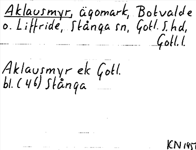 Bild på arkivkortet för arkivposten Aklausmyr